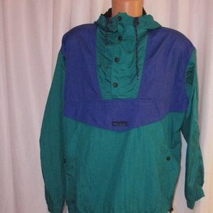 Columbia Windbreaker/Jacket with Hood XL Green & Purple